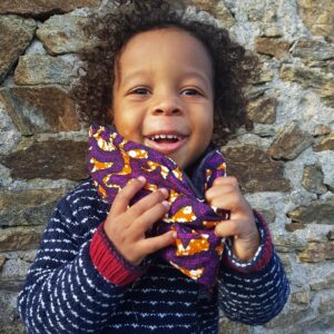 snood enfant wax étoiles violettes