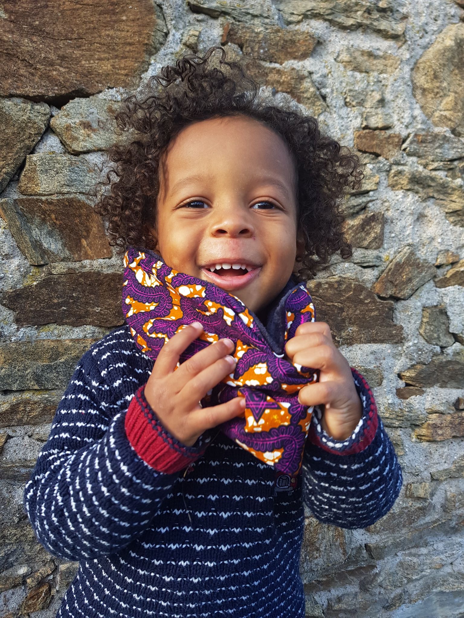 snood enfant wax étoiles violettes