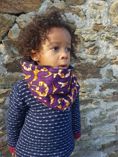 snood enfant wax mixte étoiles violettes