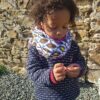snood fille enfant wax rose plumes multicolore