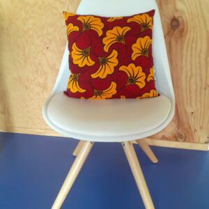 coussin wax fleur de mariage jaune