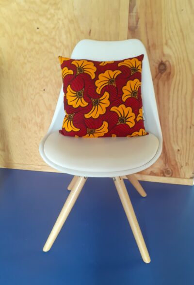 coussin wax fleur de mariage jaune