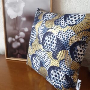 coussin wax fleurs de mariage doré
