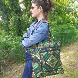 tote bag pliable wax vert