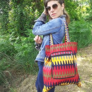 tote bag pliable multicolore