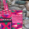 Tote-bag pliable "kente" - rose – Image 2