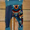 sarouel évolutif kente bleu bord cote rayé bleu turquoise